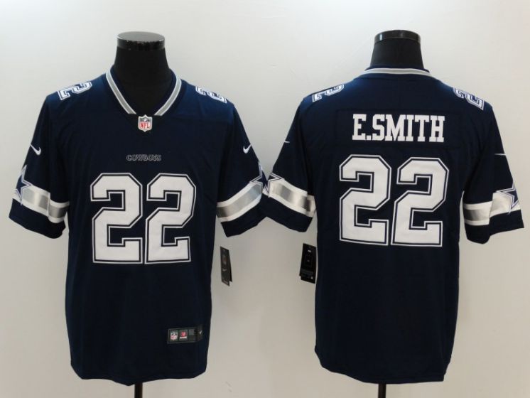 Men Dallas Cowboys #22 E.Smith Blue Nike Vapor Untouchable Limited NFL Jerseys->->NFL Jersey